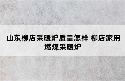 山东柳店采暖炉质量怎样 柳店家用燃煤采暖炉